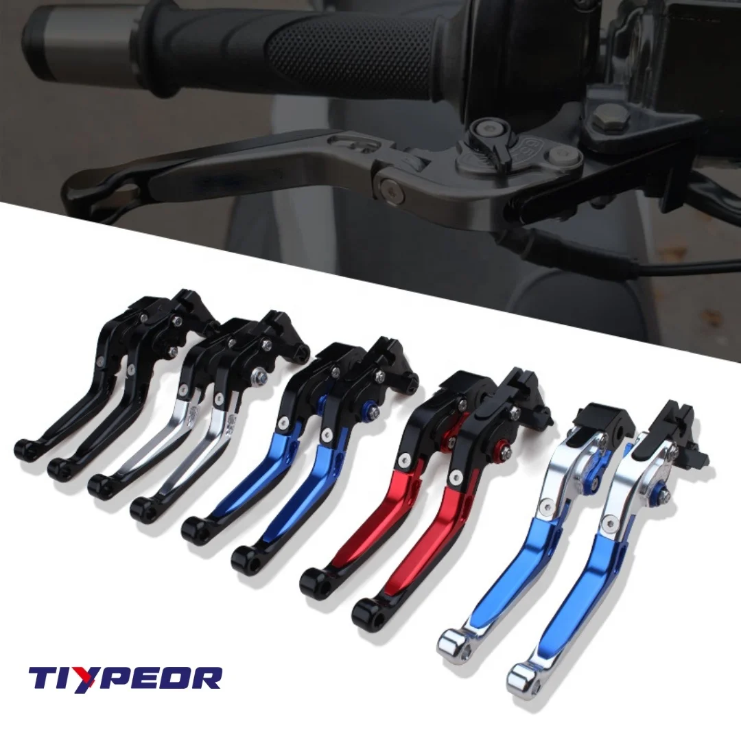 TIYPEOR Motorcycle CNC Aluminium 8-Color Fitment Moto Adjustable Folding Extendable Brake Clutch Levers Modification Moto Handle