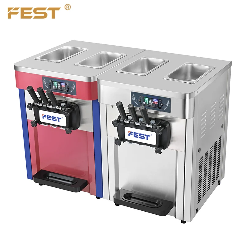 FEST New Product Table Top 3 Flavors Soft Serve Ice Cream Professional Ice Cream Maker Manufacturer