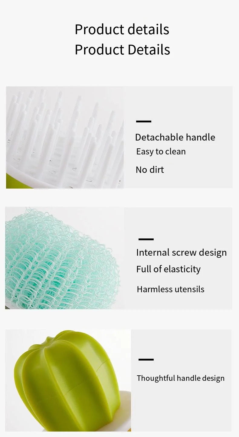 New creative pot brush prickly pear nano cleaning ball gradient color cleaning pot brush prickly pear pot brush supplier