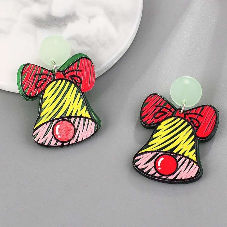 Wholesale new design Halloween styles earrings Christmas horror theme personality custom acrylic earring factory