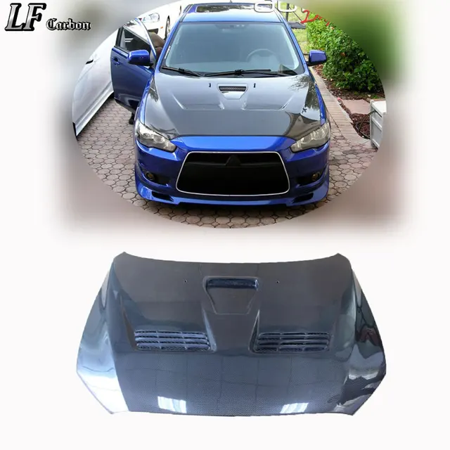 EVO Style Carbon Fiber Hood for 2008-2015 Mitsubishi Lancer EVO X Bonnet