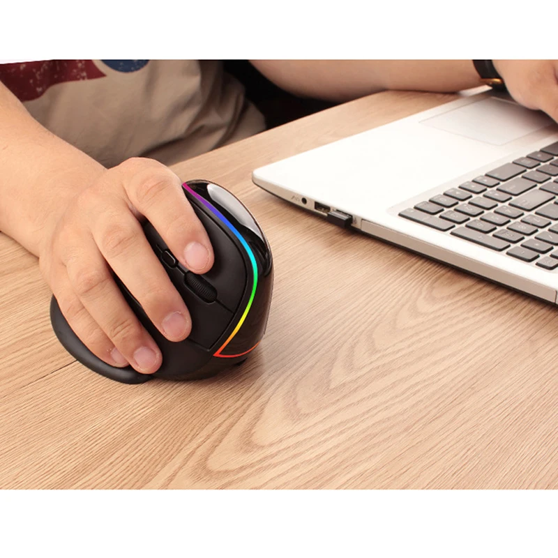 2.4G Wireless Mouse Ergonomic Optical Mice Rechargeable Vertical Mouse for Laptop Desktop PC Removable Palm Rest Thumb Buttons - Image 6