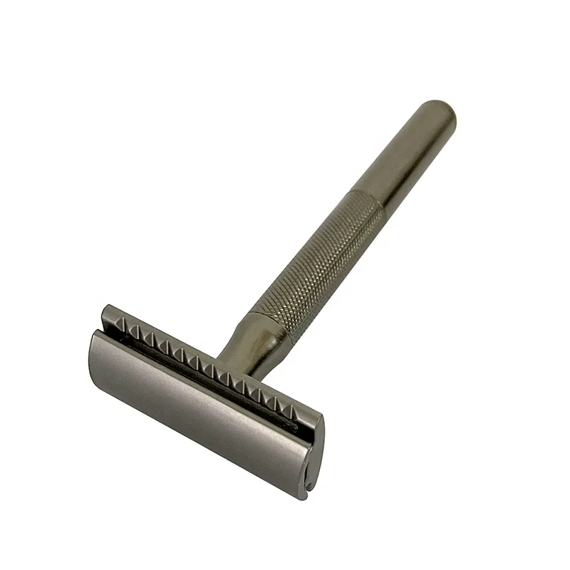 Новая настраиваемая металлическая латунная ручка с двойным краем безопасные бритвы с подставкой для мужского путешествия Бритье