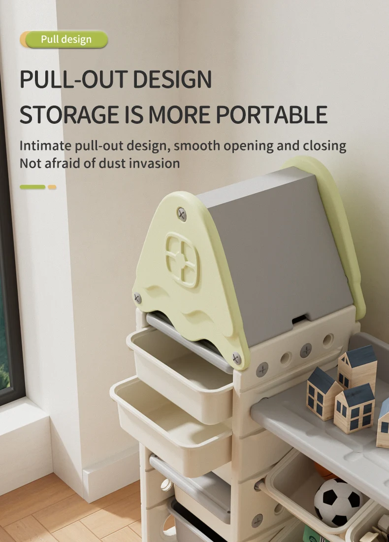 Baby Furniture Plastic Movable Chest Corner Cupboard Rack Drawer Toy Storage Organiser Book Shelf Children Kids Cabinets supplier