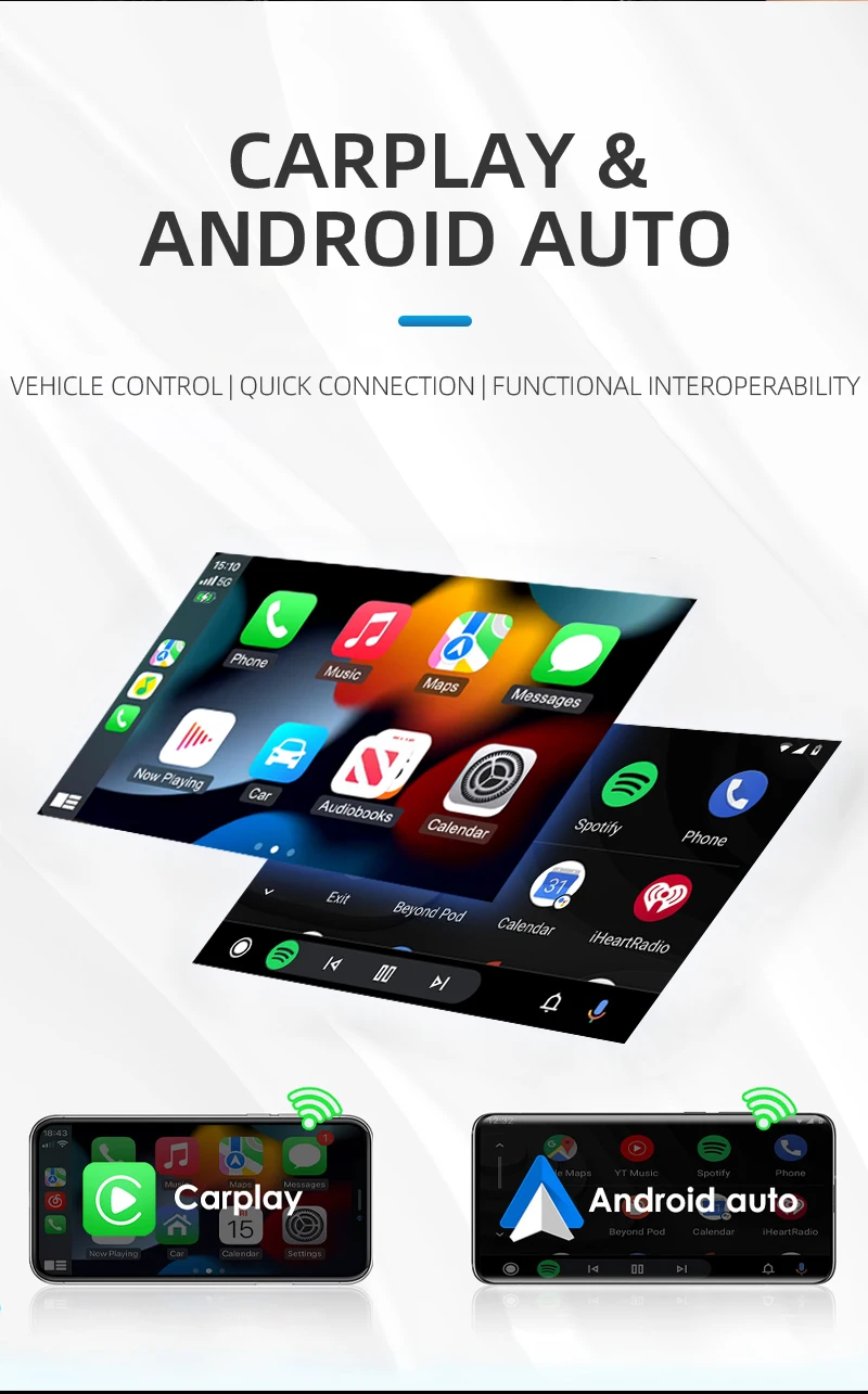 Multimedia Android Auto Car Multimedia Player Android Auto Carplay Black Car Radio 4+64G GPS ...