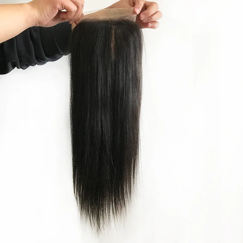 5x5 Silk Base Dantela Inchidere Par uman Remy Culoare naturala_voghion.com