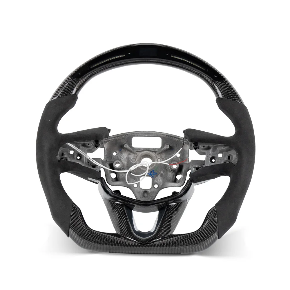 Real Carbon Fiber U-Shaped Steering Wheel Cover Trim For Cadillac CT4 CT5 2020+ (Black, Autotech)