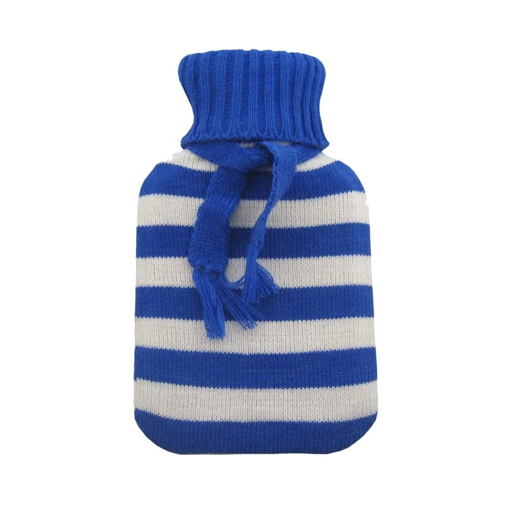 Stripe Rubber Knitted Cover Hot Water Bottle