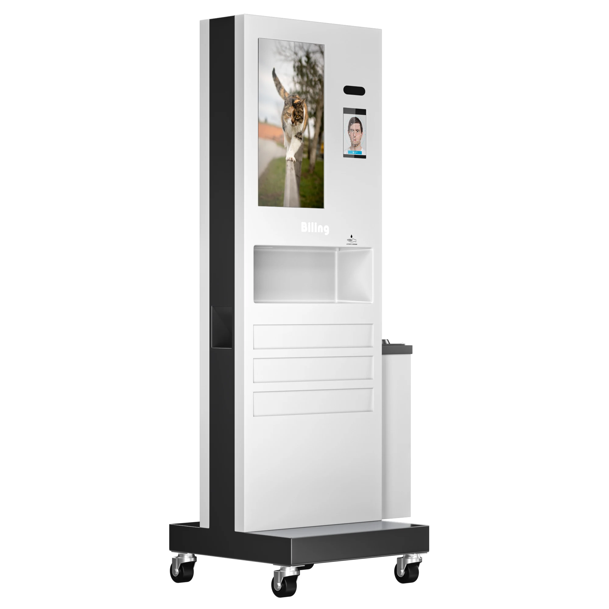 Торговый центр 32 дюймов напольные киоск 1200 мл ручной диспенсер для мытья тела датчик температуры ЖК-экран киоска