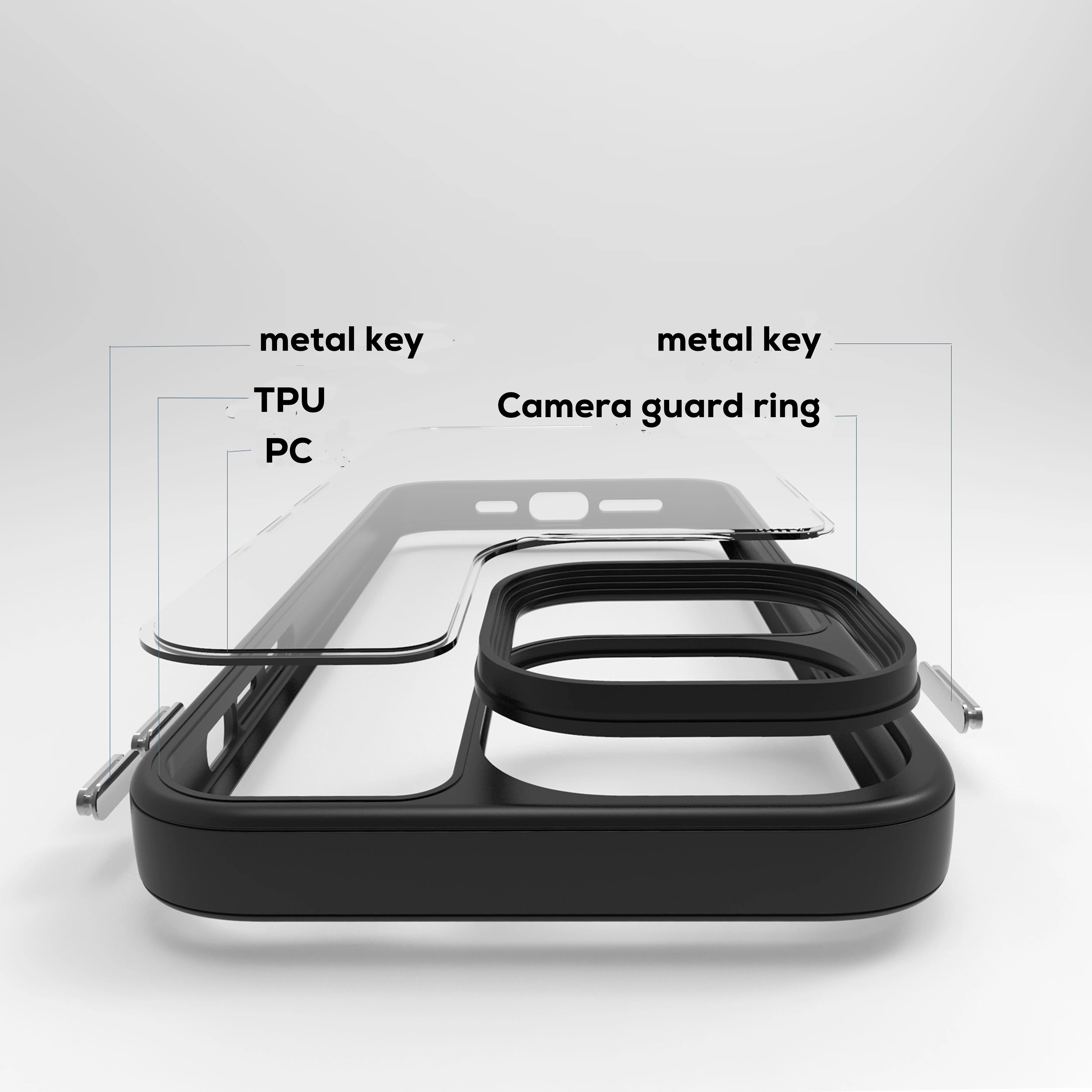 New Waterproof Phone 14 Pro Max Case Anti Yellowing Tpu+pc Airbags