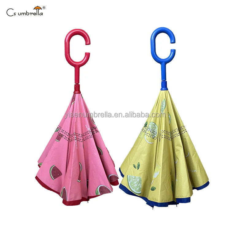 Ys8900 Upside Down Reverse Children Umbrella Double Layer Cshaped