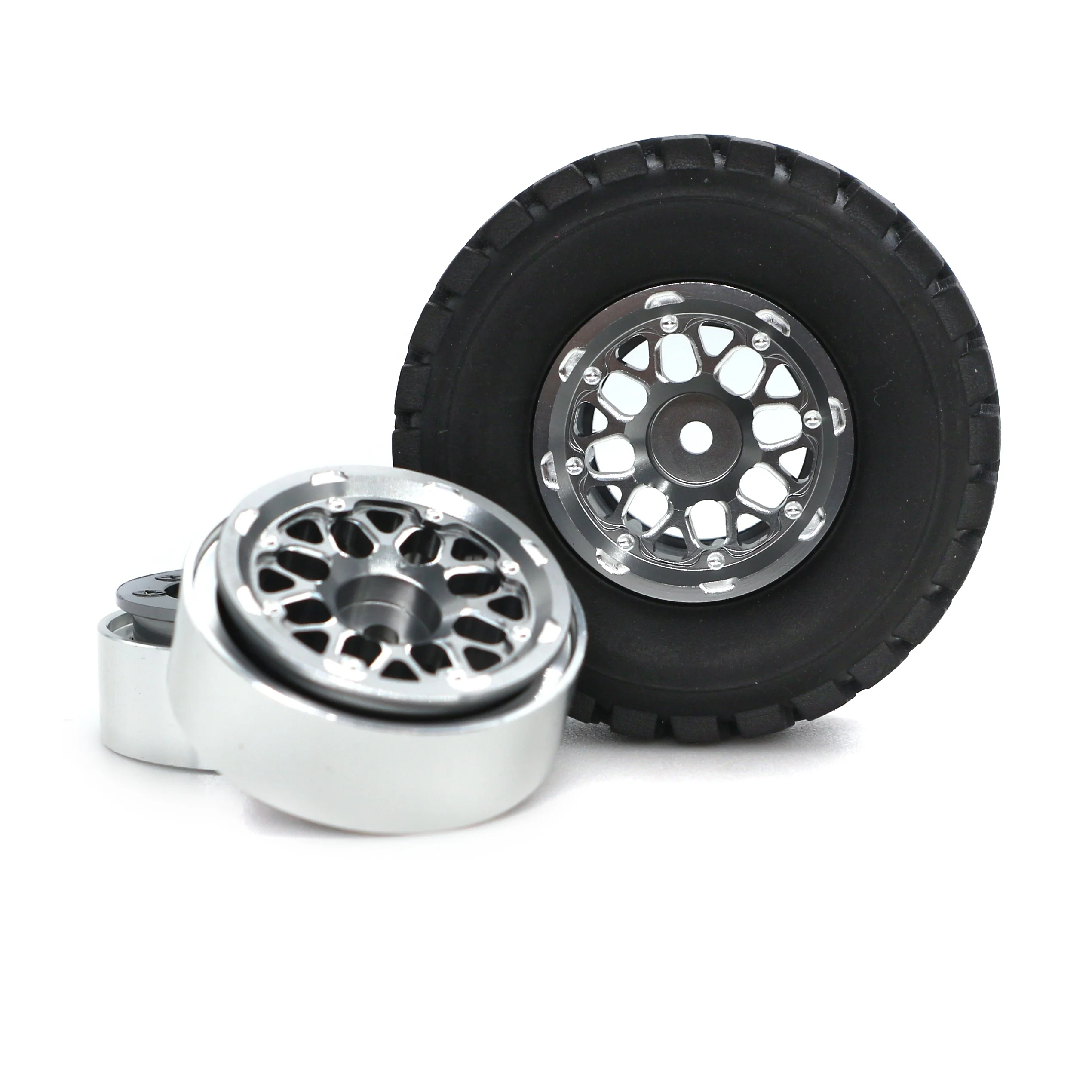 RCHUBAM 1.1" RC Crawler Tires - 64x24mm Soft Rubber Tires For TRX4M 1/18 Scale RC Cars (4 Pack With Foam Inserts)