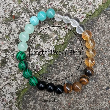 Bracciale Di Cristallo Curativo Da 8mm Con Perline Elastiche