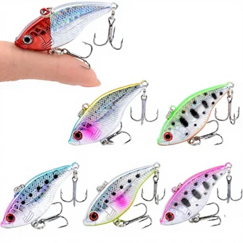 New Printed Lightning VIB Luya Bait 5CM/14G Shaky Lead Block Noise Sound Bead False Bait Laser Bionic Fishing Tackle with Hooks – Hooks – view 3