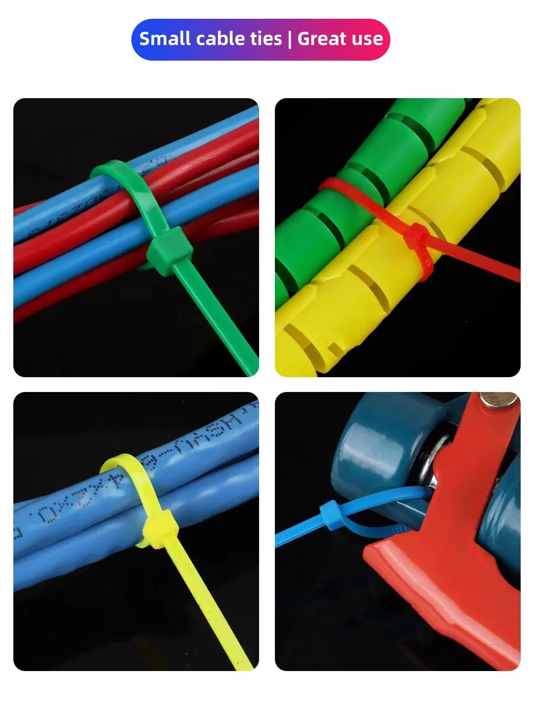 3.6*200 Chs Factory Supply Industrial Grade Wire Nylon Cable Ties Black