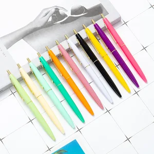 New Wholesale Multi-Color Press Plastic Ballpoint Pen With Customized Logo Advertisement for Hotel Office Stationery