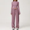 pantaloni a maniche lunghe grigio viola
