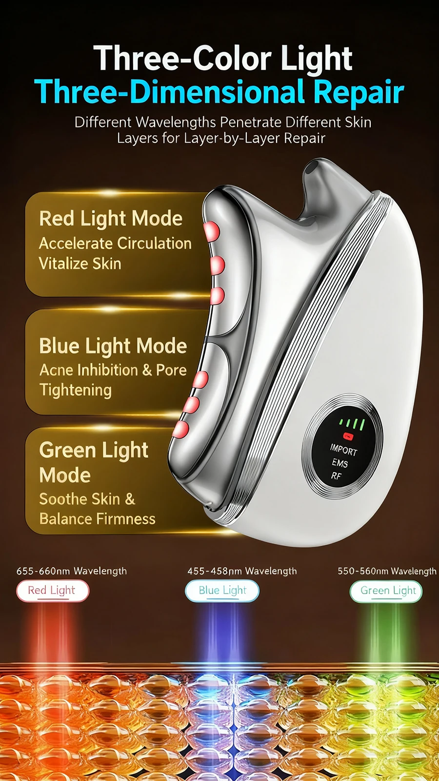 OEM ODM Electric Gua Sha Facial Tool Microcurrent Neck Face Massager Gua Sha Facial Scraping Instrument for Daily Facial Care