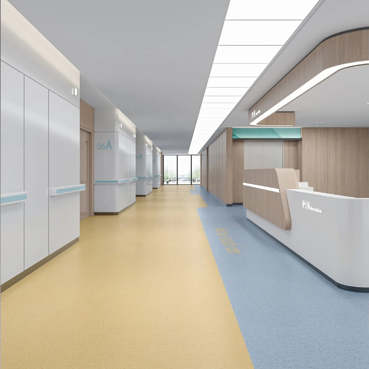 HUAAO Vinyl Flooring Price Anti Bacterial Hospital Pvc Floor Hospital Roll Pvc Vinyl Homogeneous Pvc Flooring For Cleanroom