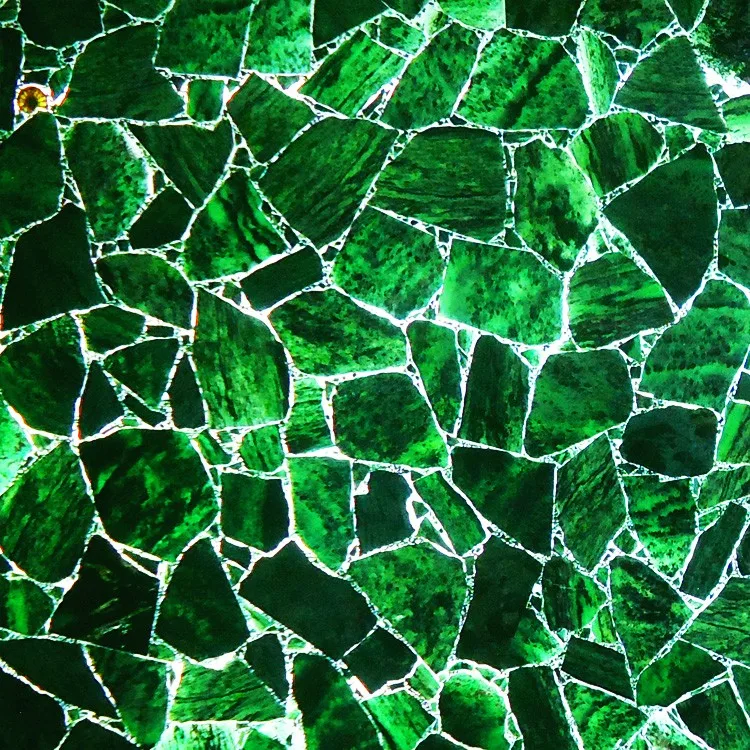Red Emerald Slabs Green Quartz Translucent Stone Luxury Bathroom Tile