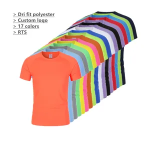 Unisex Tshirt 100% Polyester Fast Dry T-shirts Custom logo Running Tshirt Men Women