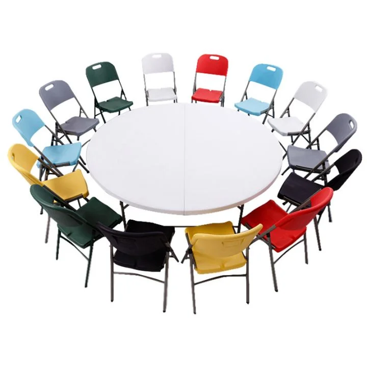 Hot Sale 5ft 6ft 8ft Banquet Folding Round Plastic Table For Events