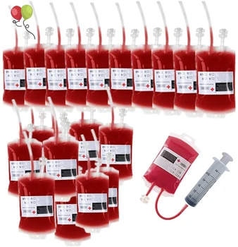 Blood Bag for Drink IV Bags Halloween Party Cups Drink Container Doctor Nursing Graduation Zombie Vampire Party Supplies KD328
