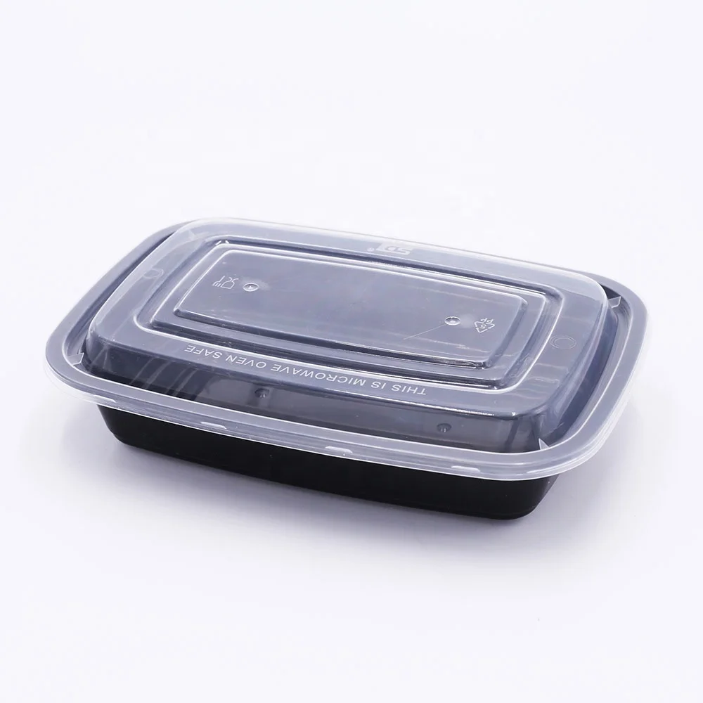 Rectangular Recyclable Disposable Tiffin Box Plastic Food Containers Storage Box Food Lunch Box with Lid