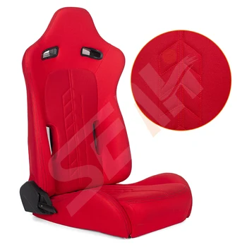 SEAHI Universal RED Cloth Modified Car Seats adjustable Sport seat Bucket racing seats