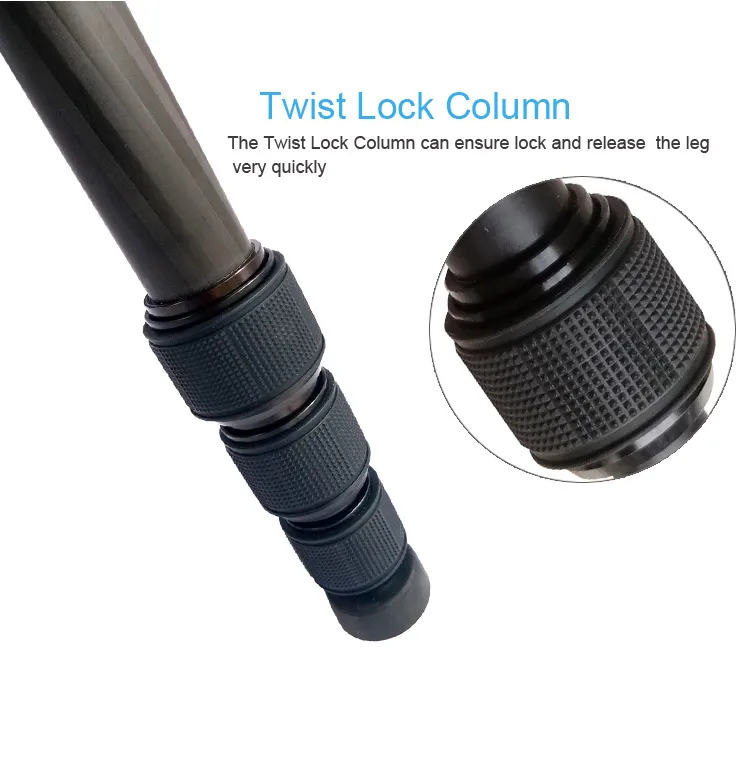 Portable Carbon Fiber Camera Tripod Stand Lightweight 360 Degree Rotation Ball Head Foldable Function for Video Use
