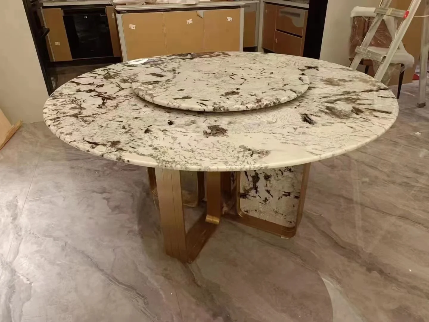 Ss Gold Dining Table Set Luxury Modern Rectangle Marble Top Dining