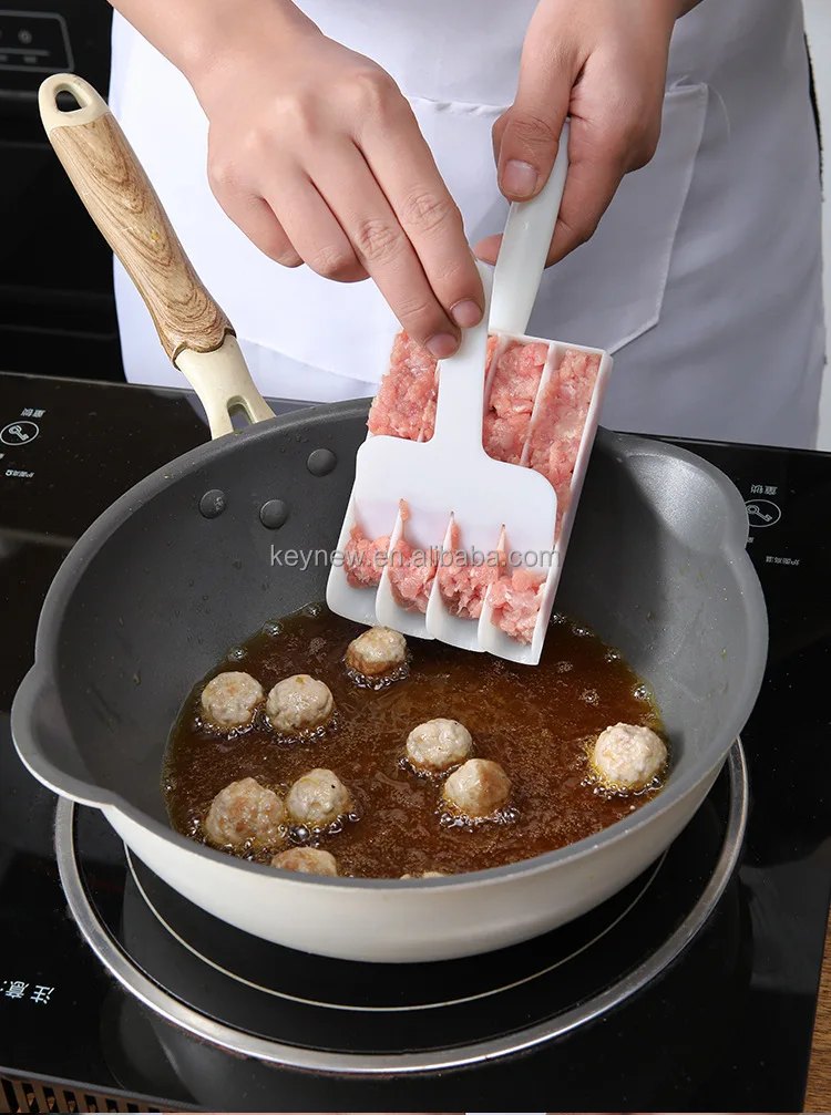 4 Rows Meatball Maker Round Fish Beaf Ball Rice Balls Making Mold Cooking Homemade Mould Meat Baller Clips Tools Kitchen Gadgets