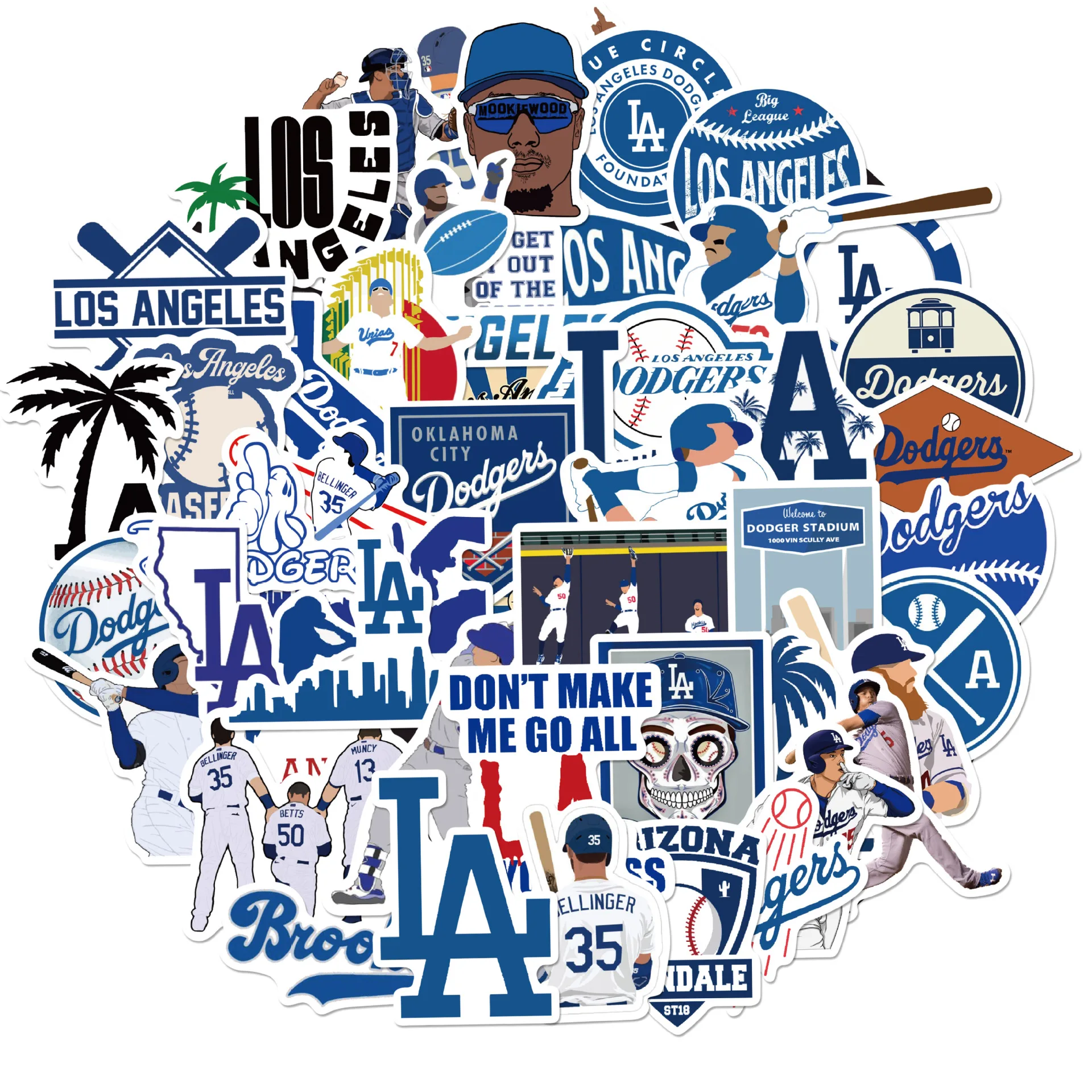 Los Angeles Dodgers Outline LA Logo Decal Stickers