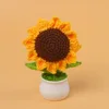 Petite plante en pot tournesol (7 cercles)-brun foncé pointu