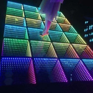 Marslite Rgb Panels Infinity Interactive 3d Led Dance Floor Wedding Effects Sparkle Infinity Led Dance Floor