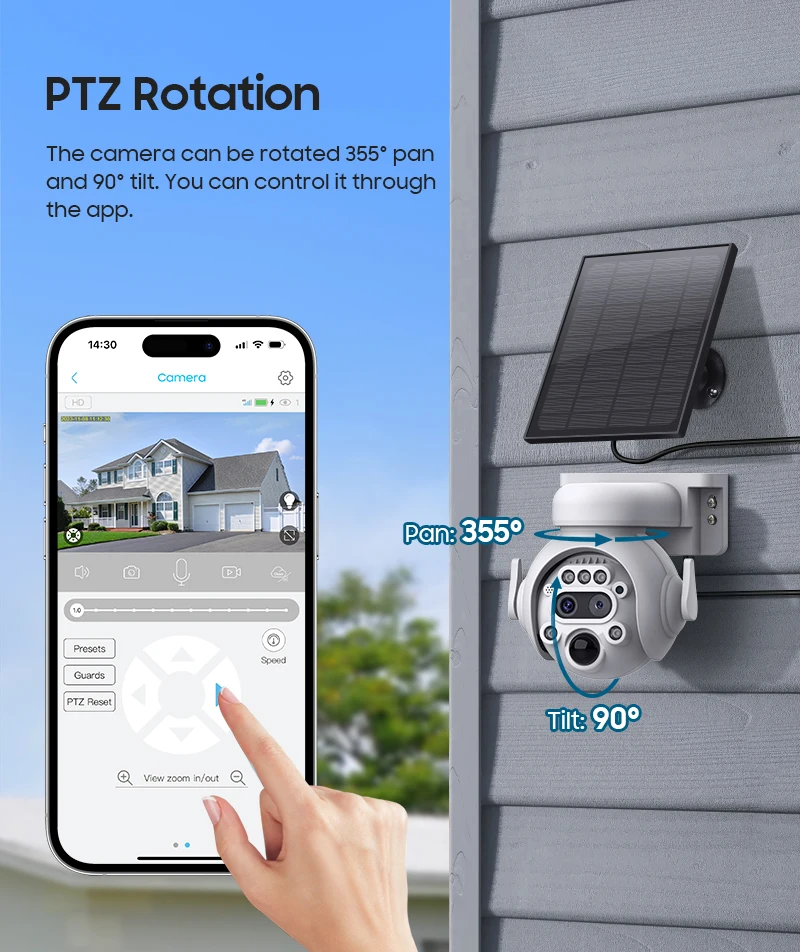 Ubox App 6mp 12x Zoom Dual Lens Wifi 4G Solar Camera Colorful Night Vision Motion Detection 4G Wireless Solar Security Camera