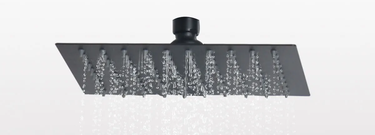 Modern Brass Square Dual Function Bar Valve Shower System - Black details