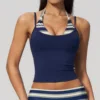 Gilet a righe blu scuro