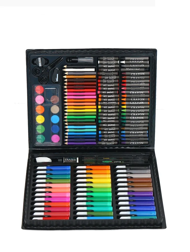 Art Kit Set Drawing Kids Teen Pencils Painting Crayon Wooden Case