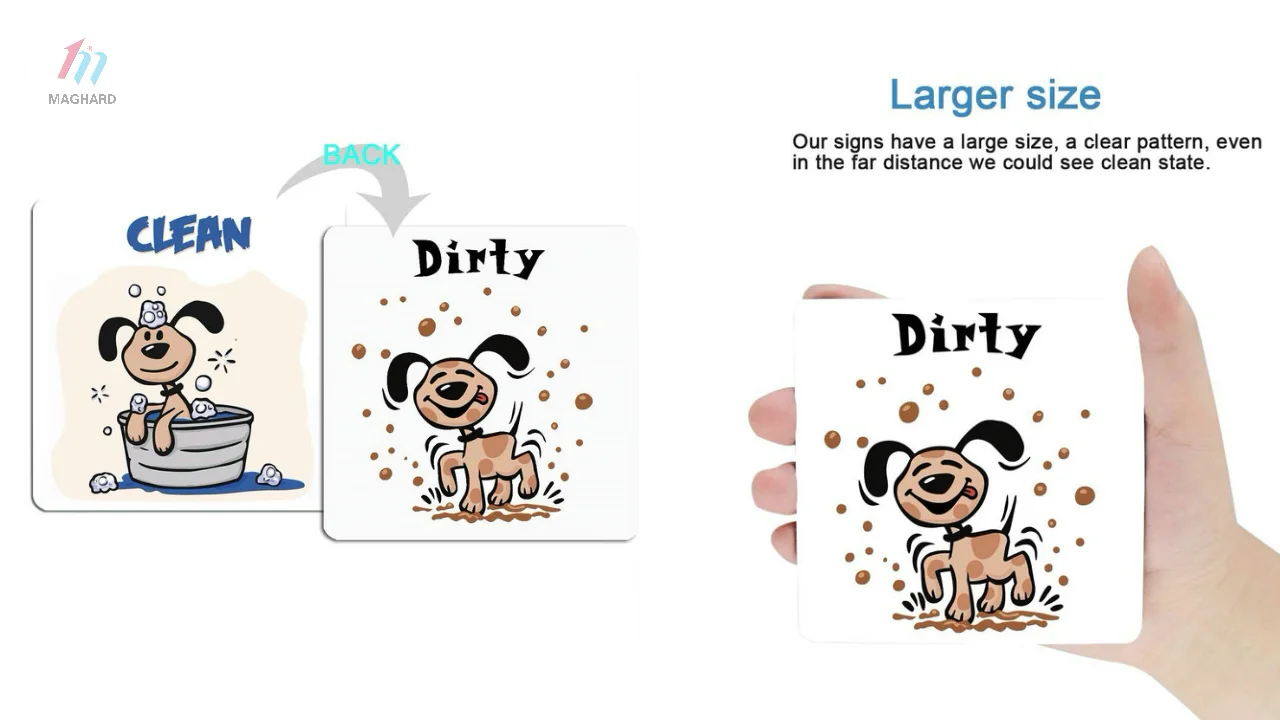Customized Double Sided Clean Dirty Dishwasher Fridge Magnet,Reversible ...