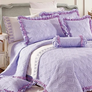 3pcs Nantong King Size 100% Cotton Modern Embroidery Summer Quilt for Hotel & Home Use