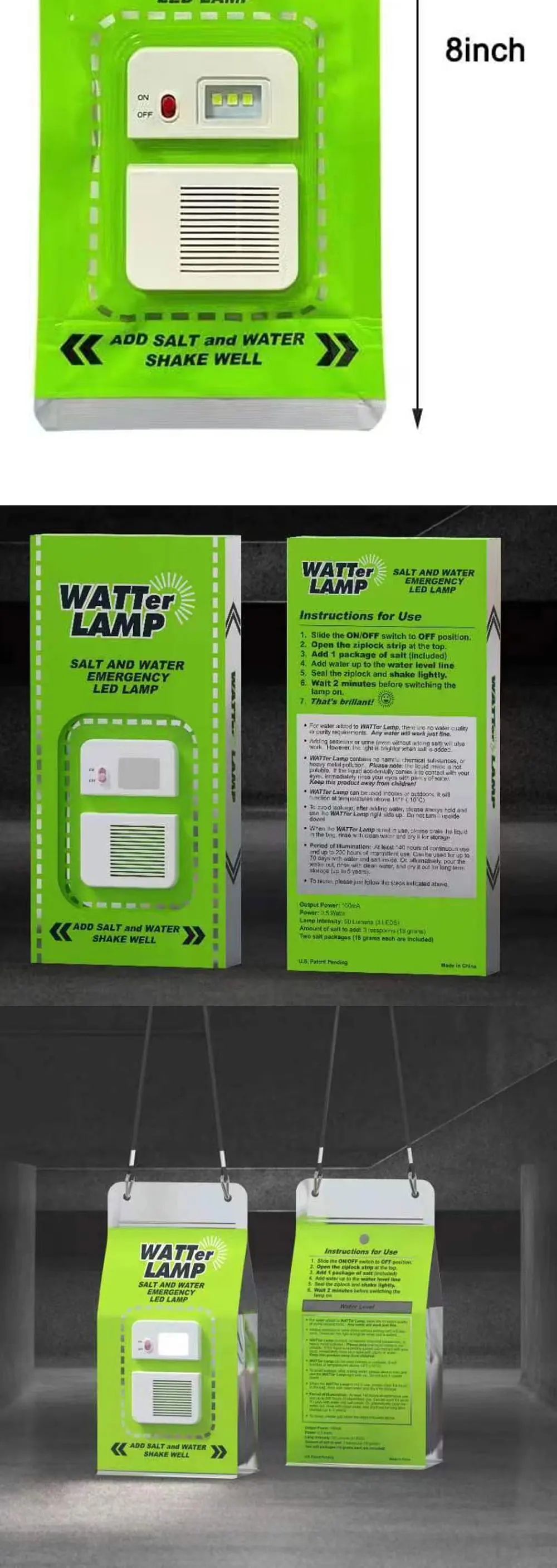 Taikoo Water Salt Lamp Portable Emergency Latest Salt Water Lamp Led