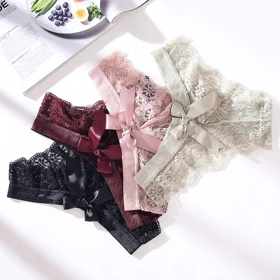 European And American Sexy Lace Thong Women Transparent Hollow Sexy ...