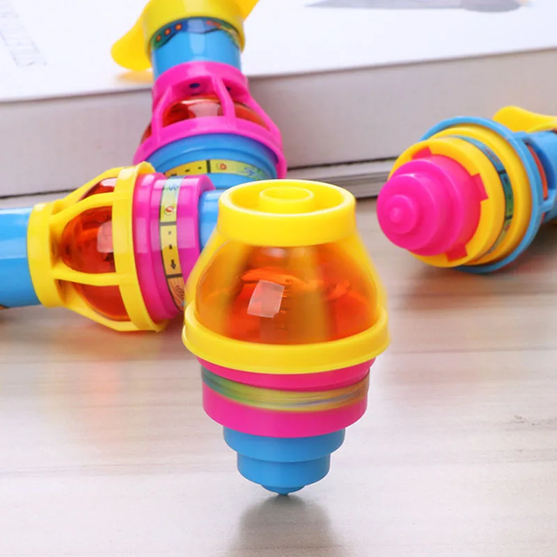 Factory Wholesale LED Light up Flashing UFO Spinning Tops with Gyroscope Flashing Spinning Toys Novelty Bulk Toys Party Favors