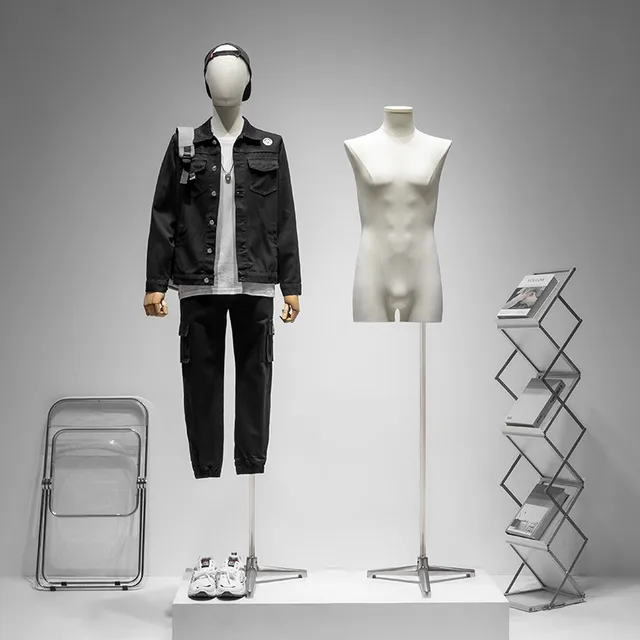 Korean version of Slim men's mannequin  props bust figure clothing shop window fashion casual model display rack full body