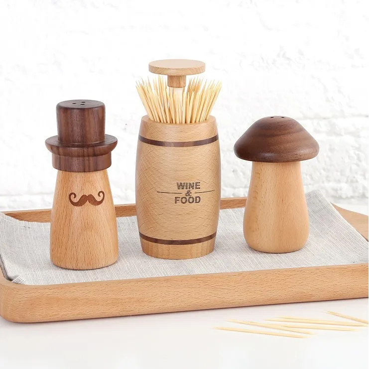 Креативный домашний декор в форме Грибов Буковый орех деревянная коробка для зубочисток держатель Индивидуальный размер