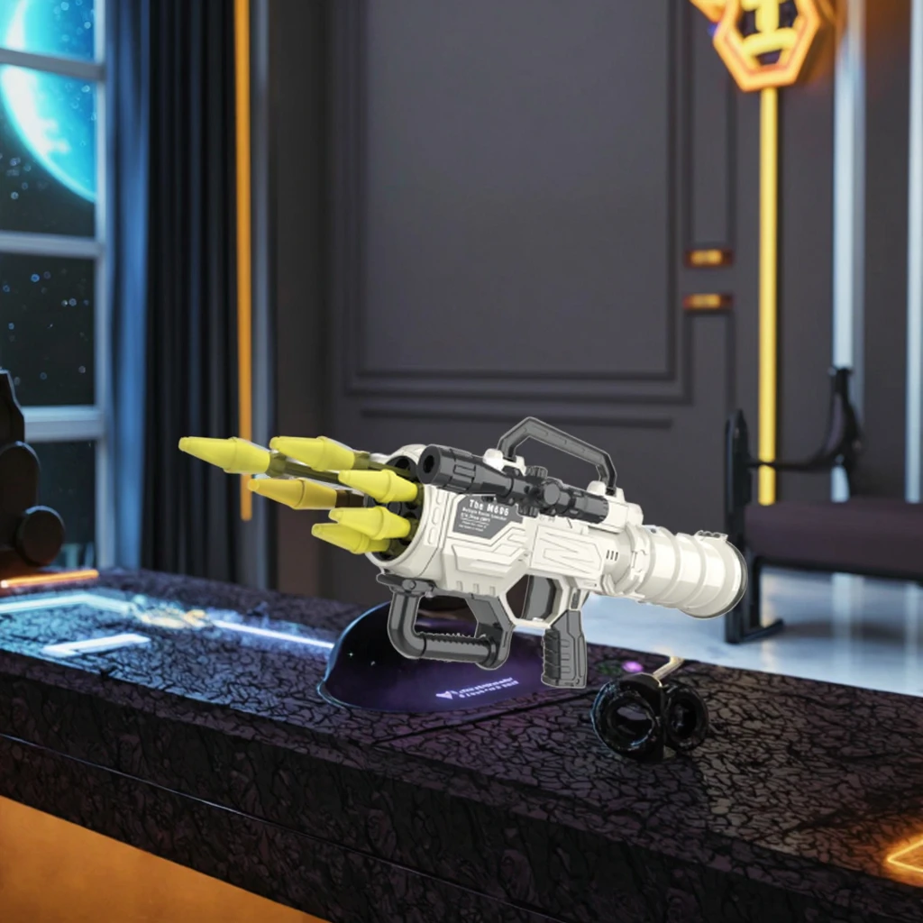 Manual Rocket Launcher Shell Gun Firing Sound Effect Enhanced Shooting Experience Featuring Soft Plastic Shell Magnifying Glass