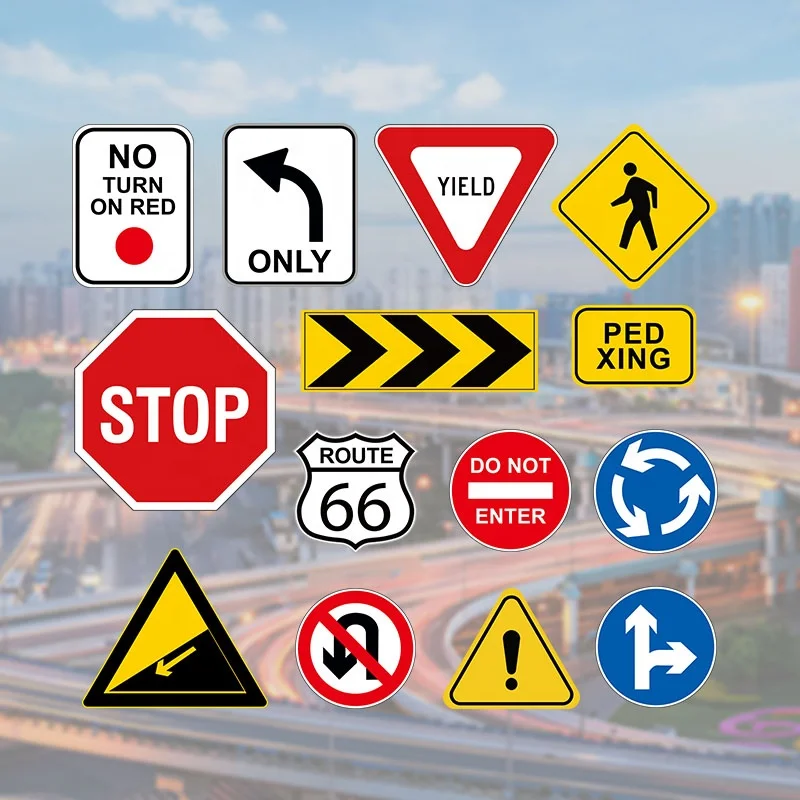 Traffic Road Safety Warning Control Sign Board High Reflective Sheeting Aluminum Street Parking Stop Signs Blanks Traffic Signs