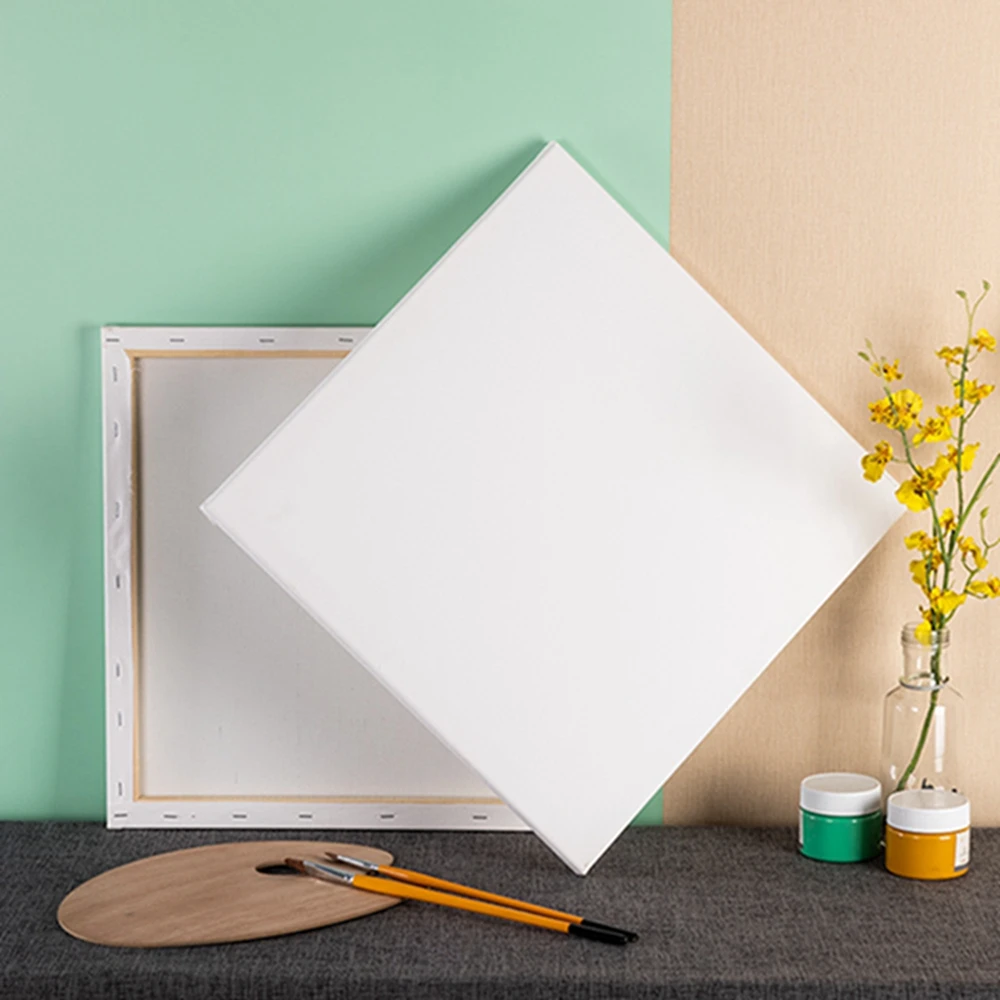 Professional Triple Primed Blank White Stretched Canvas for Oil and Acrylic Painting with Pine Wood Frame