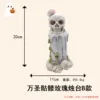 Bougeoir rose crâne d'Halloween style b